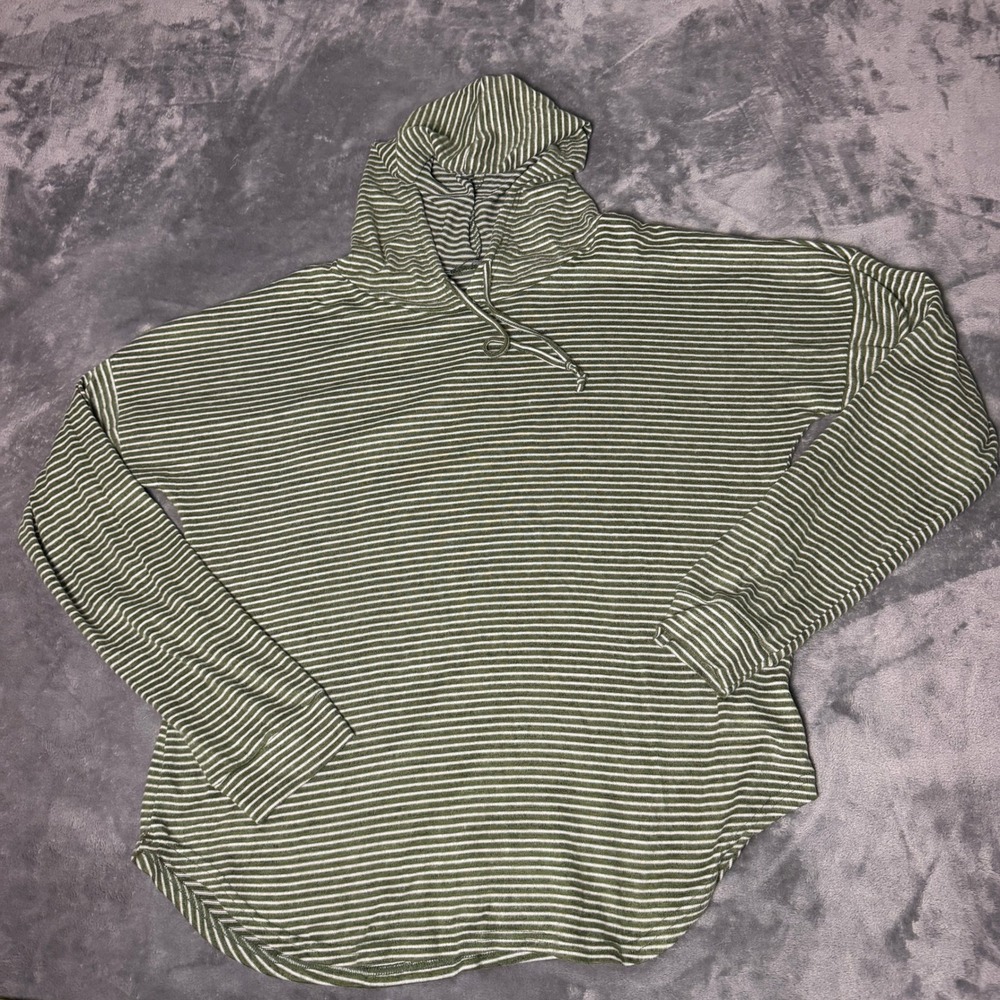 Scarlett Plus Womens 3X Olive Green Striped Hoodie Knit Pullover‎ Super Soft